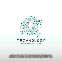 Technology logo with initial Q letter, network icon -vector vector