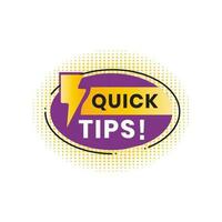 Quick tips text vector