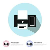 Flat printer icon for mobile applications or websites vector