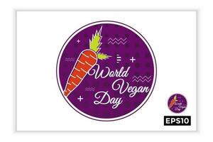 World vegan day in text form, can be used for backgrounds, banners, web templates, leaflets, on November holidays. vector