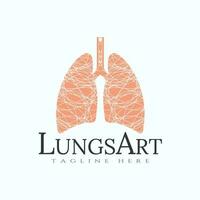 lung logo with art design, healthcare and medical icon -vector vector