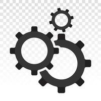 Gears setting flat icon for apps and websites vector