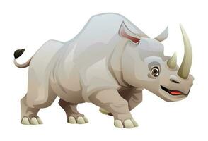 rinoceronte dibujos animados ilustración aislado en blanco antecedentes vector