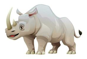 Cartoon rhino illustration isolated on white background vector