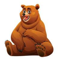 Cute bear sitting. Cartoon character illustration vector
