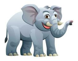 Cute elephant cartoon character illustration isolated on white background vector