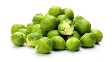 Photo of Brussels sprouts isolated on white background