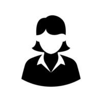 Business woman icon isolated on white background. vector