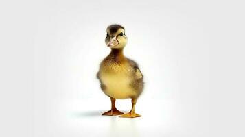Photo of a duck on white background. Generative AI