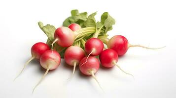 Photo of Radishes isolated on white background