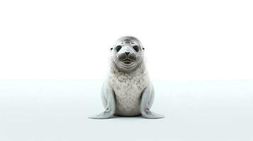 Photo of a sealion on white background. Generative AI