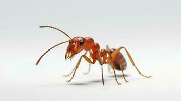 Photo of a weaver ant on white background. Generative AI