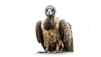 Photo of a vulture on white background. Generative AI