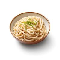 Food photography of Udon  isolated on white background. Generative AI photo