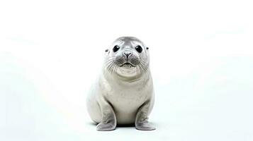 Photo of a sealion on white background. Generative AI