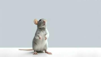 foto de un rata en blanco antecedentes. generativo ai