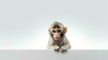 Photo of a monkey on white background