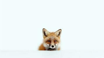 Photo of a fox on white background. Generative AI