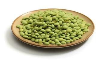 Photo of Peas seeds on minimalist plate