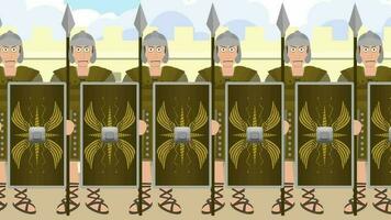 desenho animado ilustração do romano soldados video
