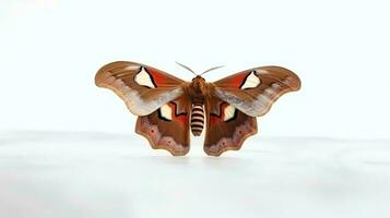 Photo of a atlas moth on white background. Generative AI