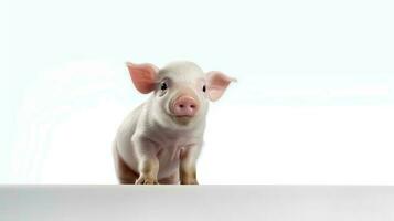 Photo of a pig on white background. Generative AI