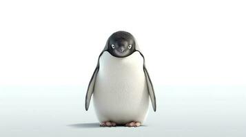 Photo of a Penguin on white background. Generative AI