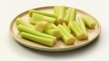 Photo of Celery sliced on minimalist plate