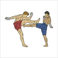 muay thai fighter illustration vector