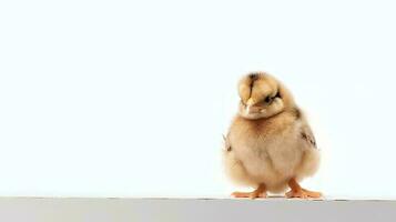 foto de un pollo en blanco antecedentes. generativo ai