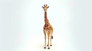 Photo of a giraffe on white background. Generative AI