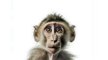 Photo of a Baboon on white background. Generative AI