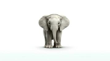 Photo of a elephant on white background. Generative AI