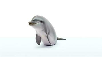 Photo of a dolphin on white background. Generative AI