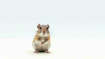 Photo of a Gerbil on white background. Generative AI