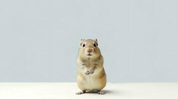Photo of a Gerbil on white background. Generative AI