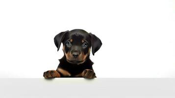 Photo of a dachshund on white background. Generative AI