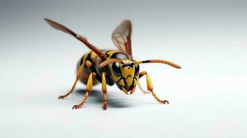 Photo of a wasp on white background. Generative AI