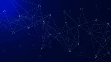 Abstract network connection concept with connected dots lines and wave flow. Big data visualization, communication, science and technology background. Vector illustration.