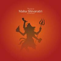 maha shivratri ilustración de señor shiva silueta diseño social medios de comunicación enviar vector