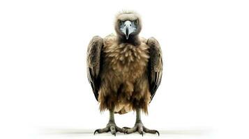 Photo of a vulture on white background. Generative AI