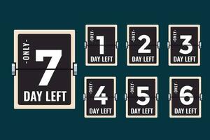 vector number of days left countdown timer banners