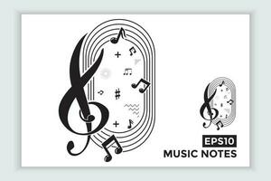 music scale or music note sign or symbol. musical scale icons element vector for banner material, background.