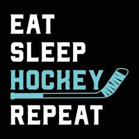 comer dormir hockey repetir regalo camiseta vector