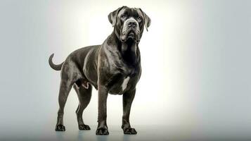 Photo of a cane corso on white background. Generative AI