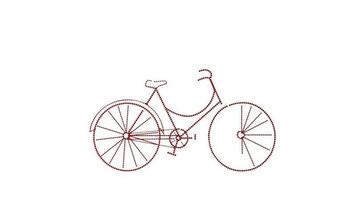 bicicletta animazione. animato schizzo disegnato bicicletta isolato su bianca sfondo. video