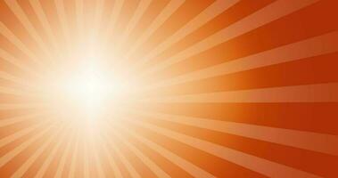 rörelse grafisk animation. årgång abstrakt retro ljus orange Sol strålar bakgrund. starburst stråle video