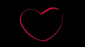 Valentine's Day. Animation of hand drawn heart isolated on black background. Heart. Changing colors. video