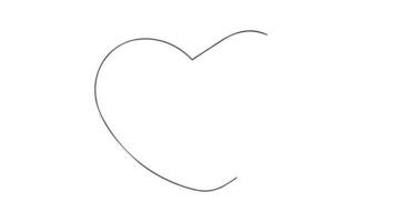 Valentijnsdag dag. geanimeerd hand- getrokken hart geïsoleerd Aan wit achtergrond. video