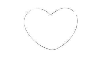 Valentine's Day. Animated sketch drawn heart isolated on white background. video
